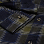 Premium Cotton Navy Blue and Olive Green Checked Shirt – Casual & Office Wear|CS-03