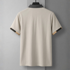 Men's Premium Cream Striped Cotton Polo T‑Shirt| S‑04