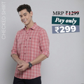 Premium Cotton Pink and White Checked Shirt – Casual & Office Wear |CS-06