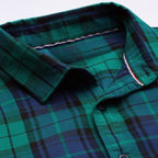 Premium Cotton Blue and Green Checked Shirt – Casual & Office Wear|CS-04