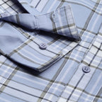 Premium Cotton Sky Blue and White Checked Shirt – Casual & Office Wear|CS-08