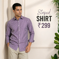 Men's Premium Lavender Cotton Striped Shirt (MSS-1)