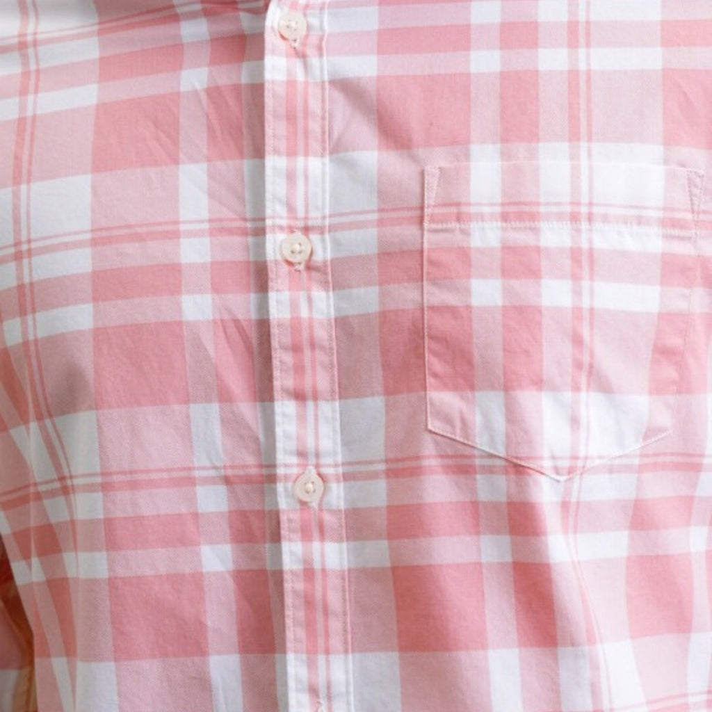 Premium Cotton White and Pink Checked Shirt – Casual & Office Wear | CS-10