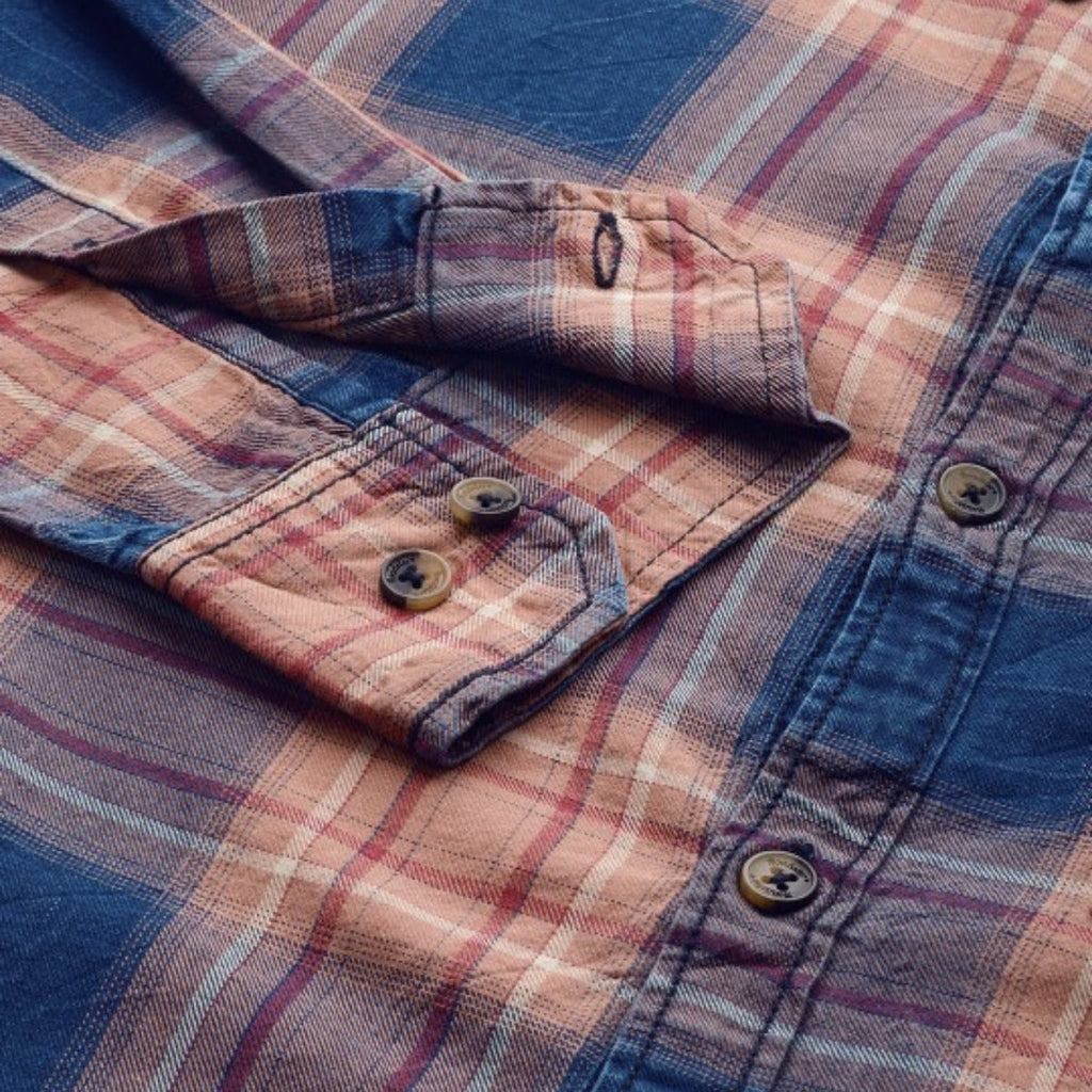 Premium Cotton Blue and Orange Checked Shirt – Casual & Office Wear | CS-11