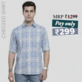 Premium Cotton Sky Blue and White Checked Shirt – Casual & Office Wear|CS-08