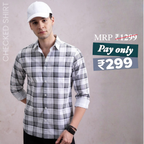 Premium Cotton Black and White Checked Shirt – Casual & Office Wear|CS-09
