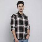 Premium Cotton White and Black Checked Shirt – Casual & Office Wear|CS-02
